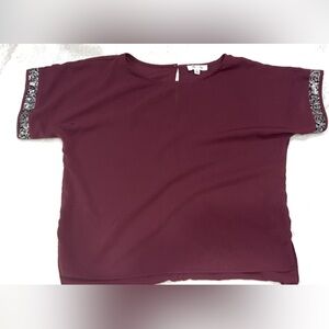 She + Sky Maroon Blouse